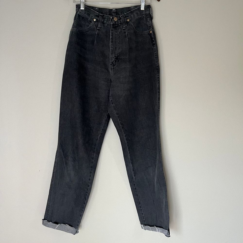 Vintage‎ Y2K 90s Wrangler Black Denim High Rise Jeans Size 9X34 Straight Leg USA